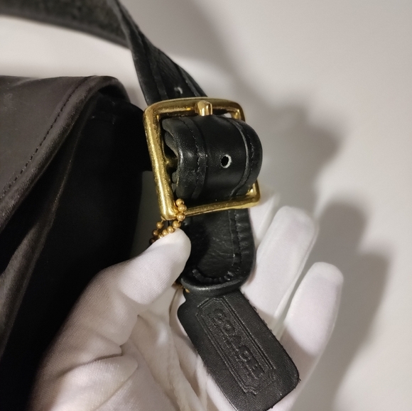 RARE Vintage 80’s Collector Condition Coach Courier Bag # 9800 in Black Leather. - Picture 11 of 12